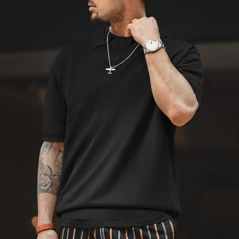 Herren Polohemd Modern Strukturiert Freizeit Style - BerlinGlamour