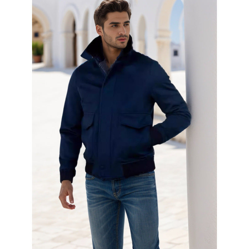 Herren Übergangsjacke Modern Urban Style Schwarz
