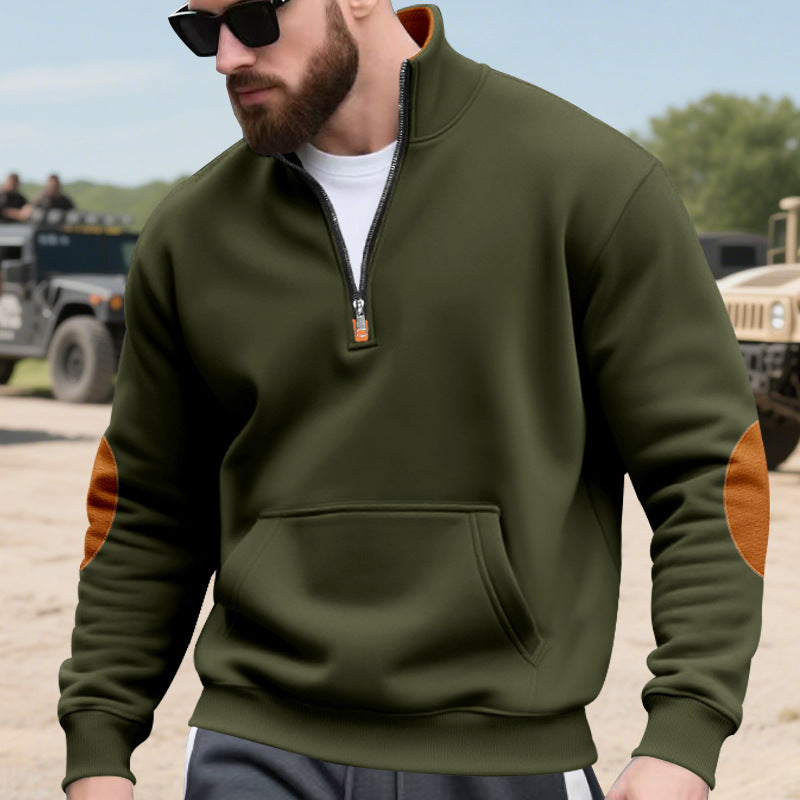 Herren Hoodie Stehkragen Kontrast details Trendig Modern