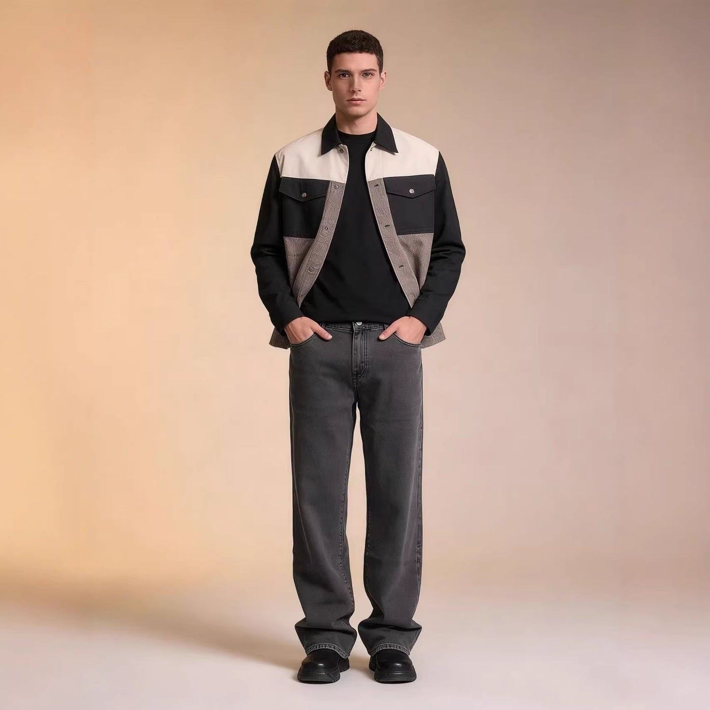 Herren Chino-Hose Hohe Taille Bequem Elegant