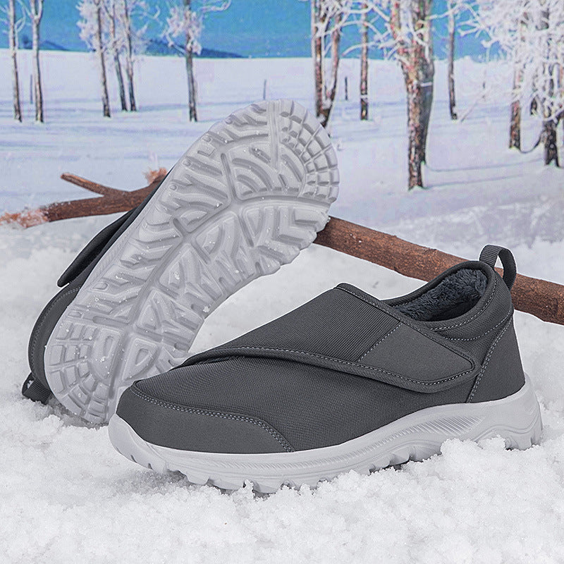 Damen Sneaker Warmfutter Schuhe Klettverschluss Winter