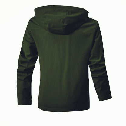 Herren Wetterjacke Funktionell mit Kapuze und Taschen