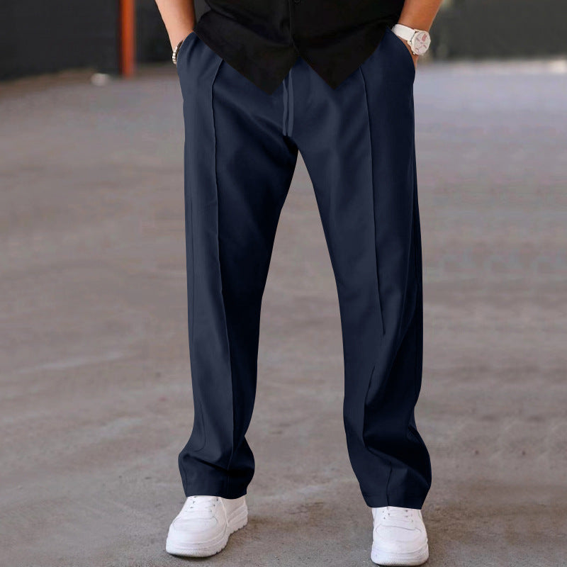 Herrenhose Elegant Geraader Schnitt Klassisch Schwarz