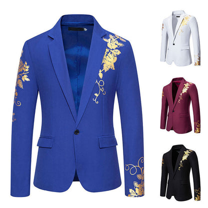 Herren Blazer Eleganter Anzug mit Stickdesign Modern