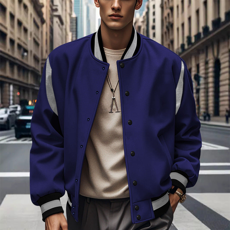 Herren Collegejacke Lässig Mit Kontrastärmlen Modern