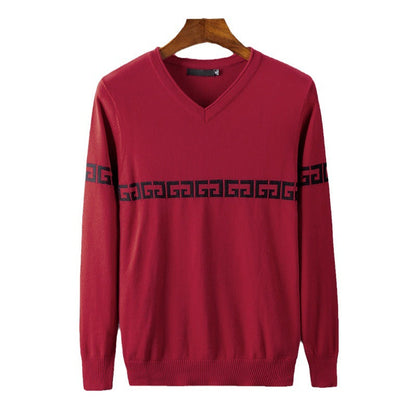 Herren Pullover V-Ausschnitt Modern Dekorativ