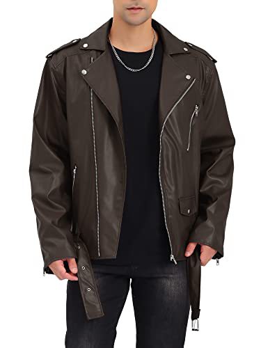 Lederjacke Herren Bikerjacke Asymmetrisch Schwarz