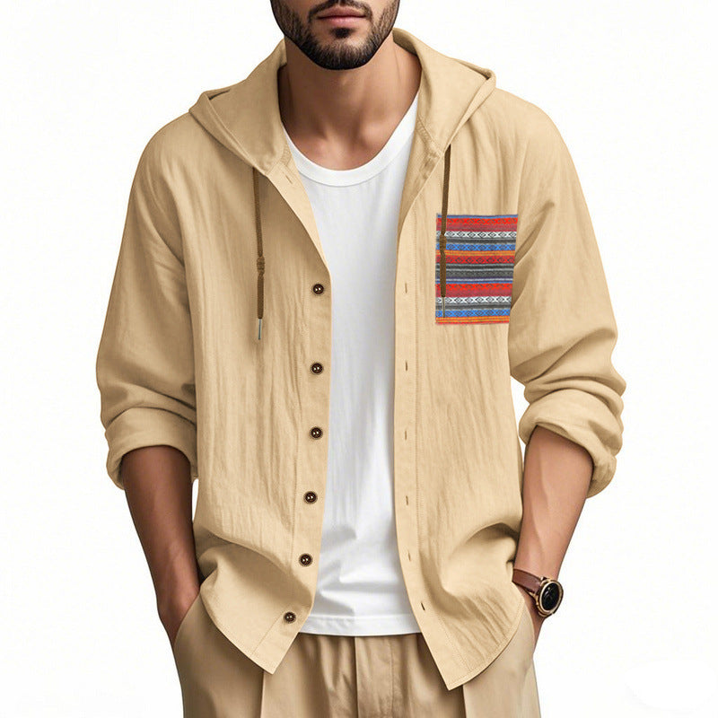 Herren Kapuzenjacke Lässig Gestreift Modern