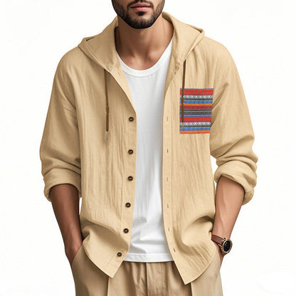 Herren Kapuzenjacke Lässig Gestreift Modern