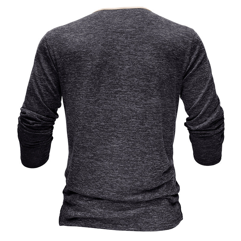 Herren Langarmshirt Atmungsaktiv Baumwolle Elegant