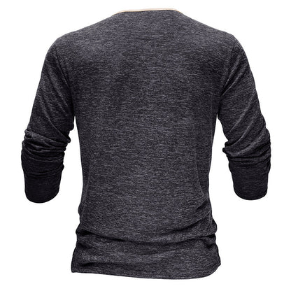 Herren Langarmshirt Atmungsaktiv Baumwolle Elegant