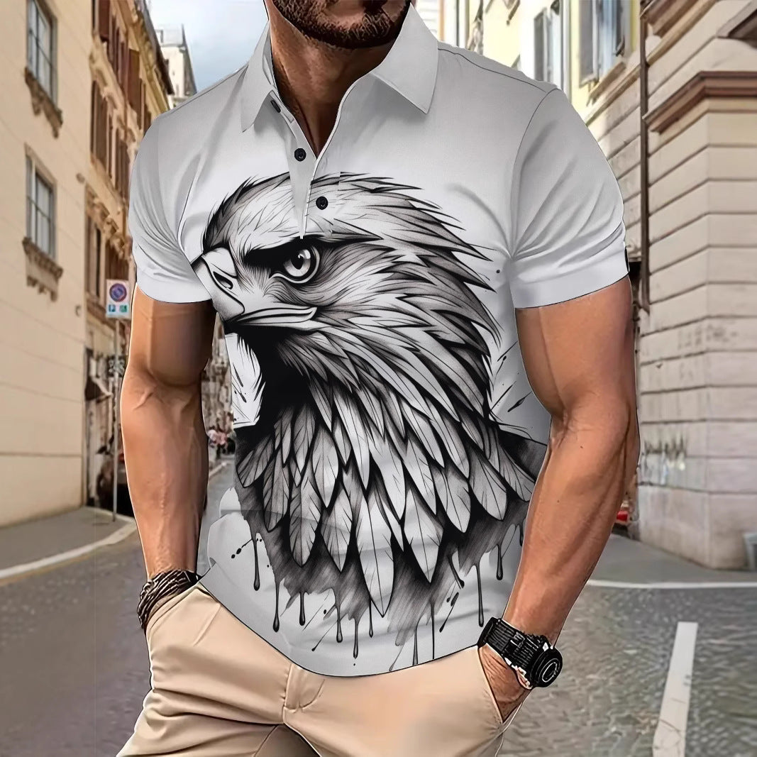 Herren Poloshirt Greifvogel Motiv Modern Berlin - BerlinGlamour