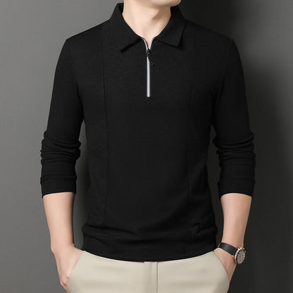 Herren Pullover Langarm mit Reißverschluss und Struktur Optik