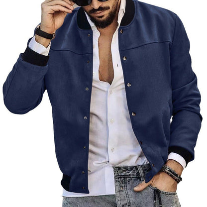 Herren Lederjacke Wildleder Reißverschluss Taschen Modern