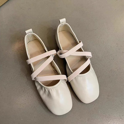 Damen Ballerinas Bequem Komfort Riemen Schuhe
