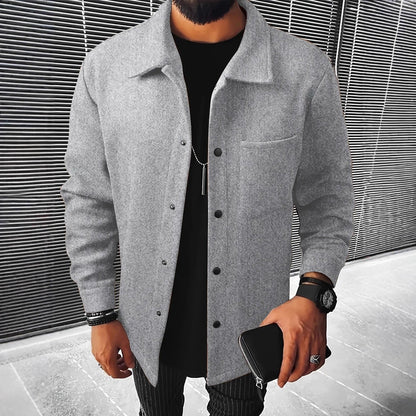Herren Überwurfjacke Flauschig Modisch Schwarz - BerlinGlamour