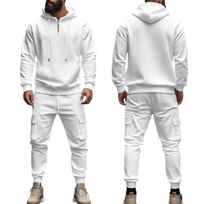 Herren Sportanzug Kapuzenjacke mit Taschen Hochkragen