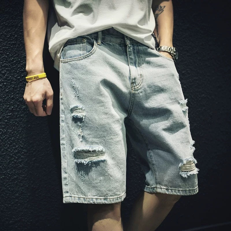 Herren Shorts Destroyed Denim Bequem Modern