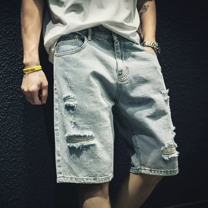 Herren Shorts Destroyed Denim Bequem Modern