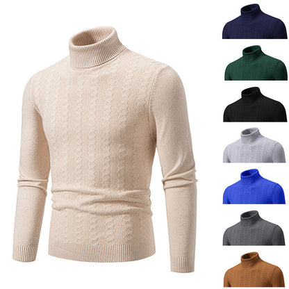 Herren Pullover Rollkragen Struktur Design Modern - BerlinGlamour