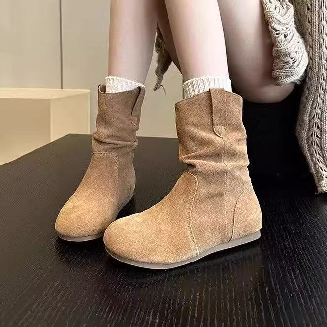 Damen Stiefel Bequem Lässig Schlupfdesign