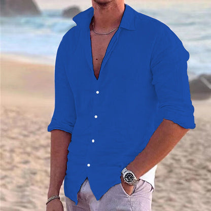 Leinenhemd Herren Sommer Leicht Modern