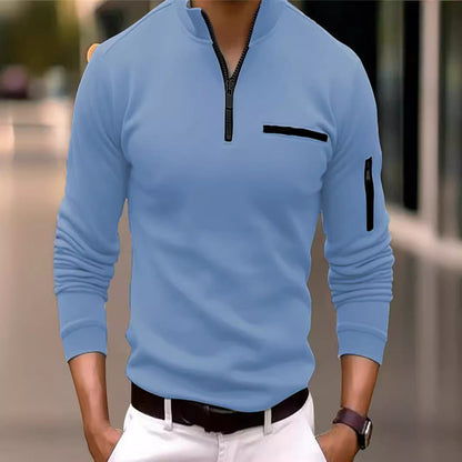 Herren Pullover Praktisch mit Reißverschluss und Taschen