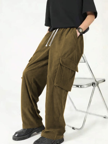 Herren Cargo-Hose mit Kordelzug und Seitentaschen Praktisch