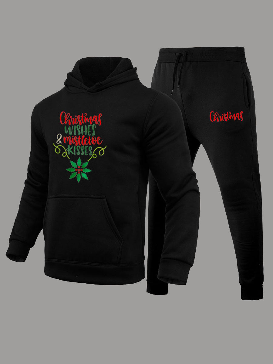Herren Weihnachtspyjama Set mit Hoodie und Jogginghose