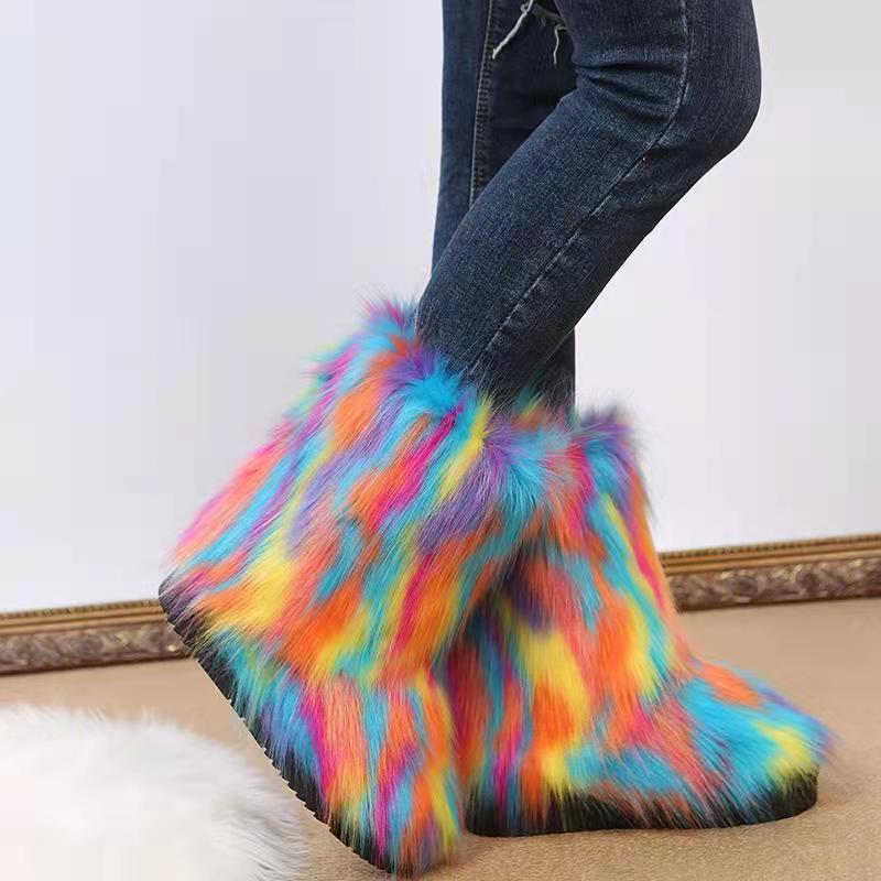 Damen Winterstiefel Warm mit Kunstfell-Futter Rutschfest - BerlinGlamour