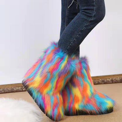 Damen Winterstiefel Warm mit Kunstfell-Futter Rutschfest - BerlinGlamour