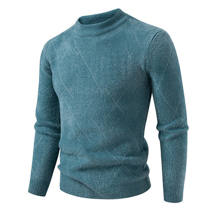 Herren Rollkragenpullover Fein Strukturiert Eleganter Look