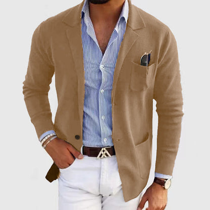 Herren Strickblazer Bequem Lässig Mit Taschen