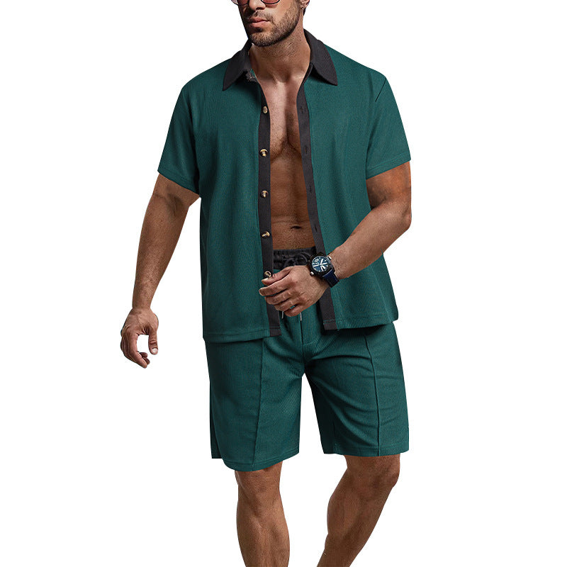 Herren Kurzarm-Set Bequem Elastisch Modern