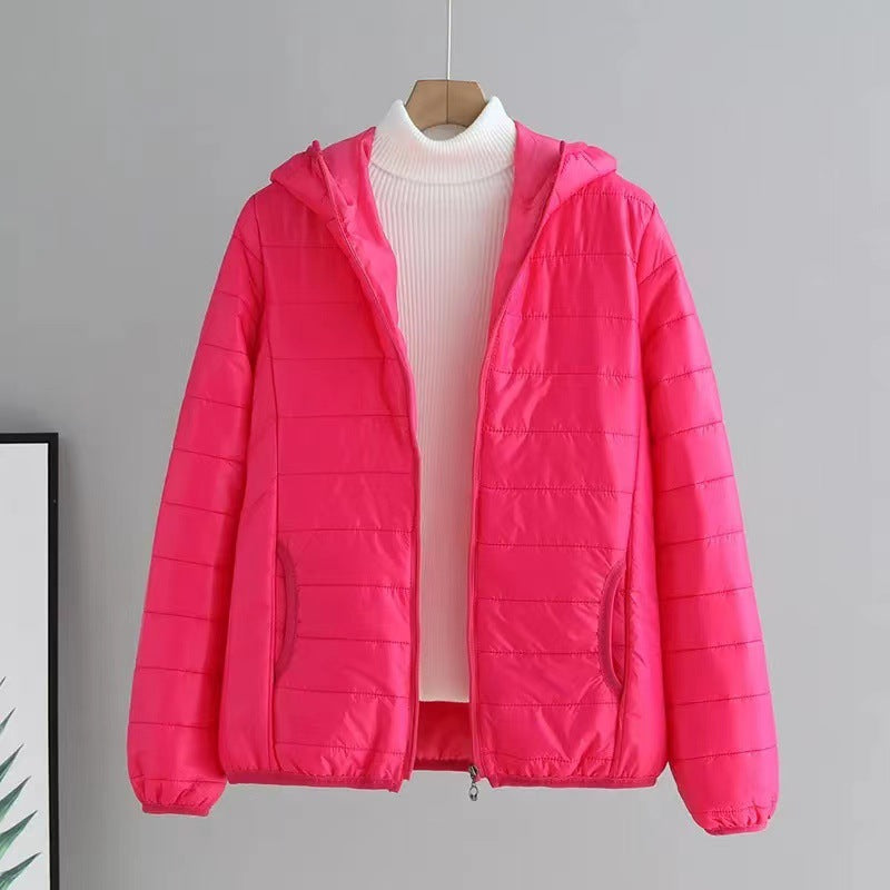 Damen Übergangsjacke Steppjacke Mit Kapuze Modern