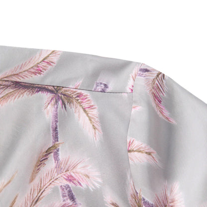 Herren Kurzarmhemd Palmen-Design Sommer Farben