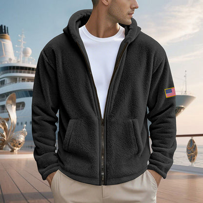 Herren Fleecejacke Warm Hochkragen Taschen