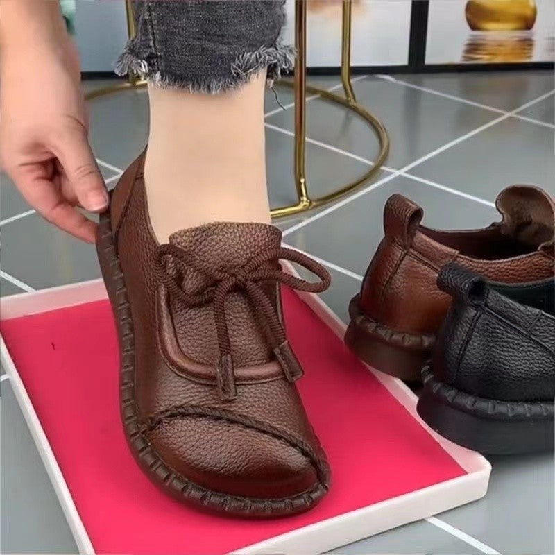 Damen Mokassins Bequem Kunstleder Schnürschuhe Modern