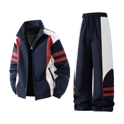 Herren Trainingsanzug Sportlich Atmungsaktiv mit Taschen