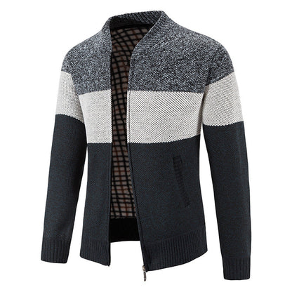 Herren Strickjacke Modern Karo Innenausstattung Zipper