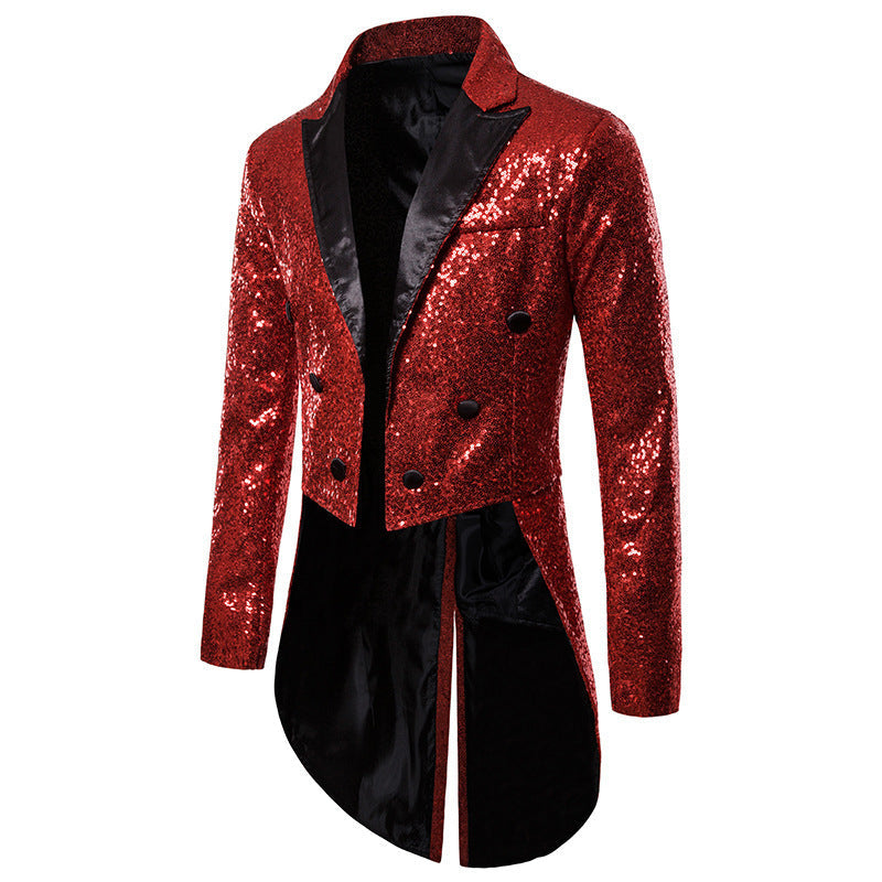 Abendblazer Herren Glitzer Effekt Schwarz Elegant