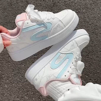 Damen Sneaker Sportlich Weiß