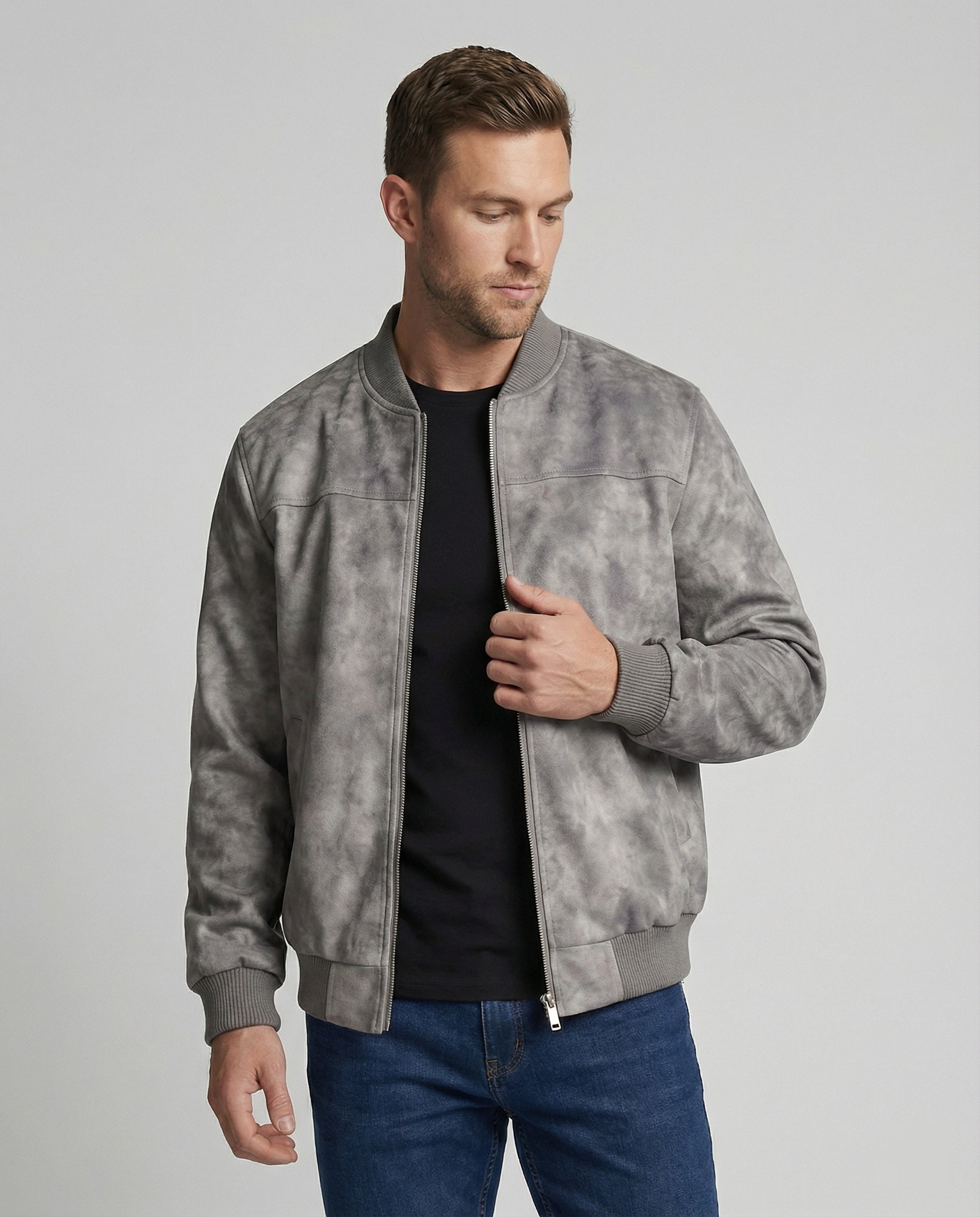 Herren Bomberjacke Weit Geschnitten Reißverschluss - BerlinGlamour