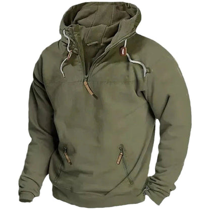 Herren Pullover Lässig Reißverschluss Kängurutasche Größe XL