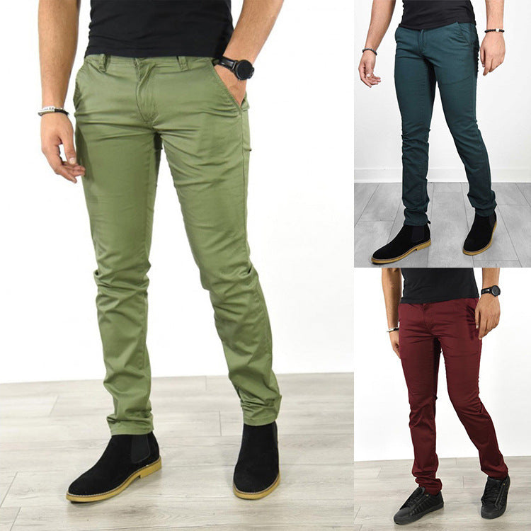 Schmale Herrenhose Elastisch Chinohose Slim Fit - BerlinGlamour