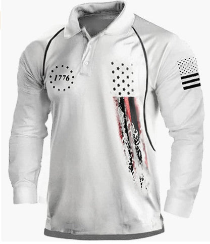 Herren Poloshirt Langarm Patriotisch Berlin Style