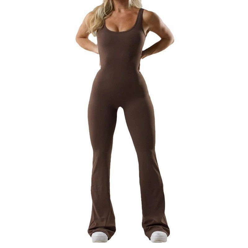 Damen Jumpsuit Sportlich Flared mit Weichem Stoff