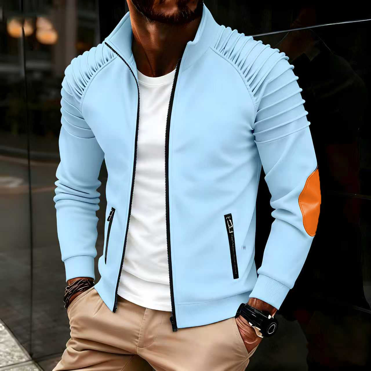 Herren Sportjacke Reißverschluss Funktionsshell