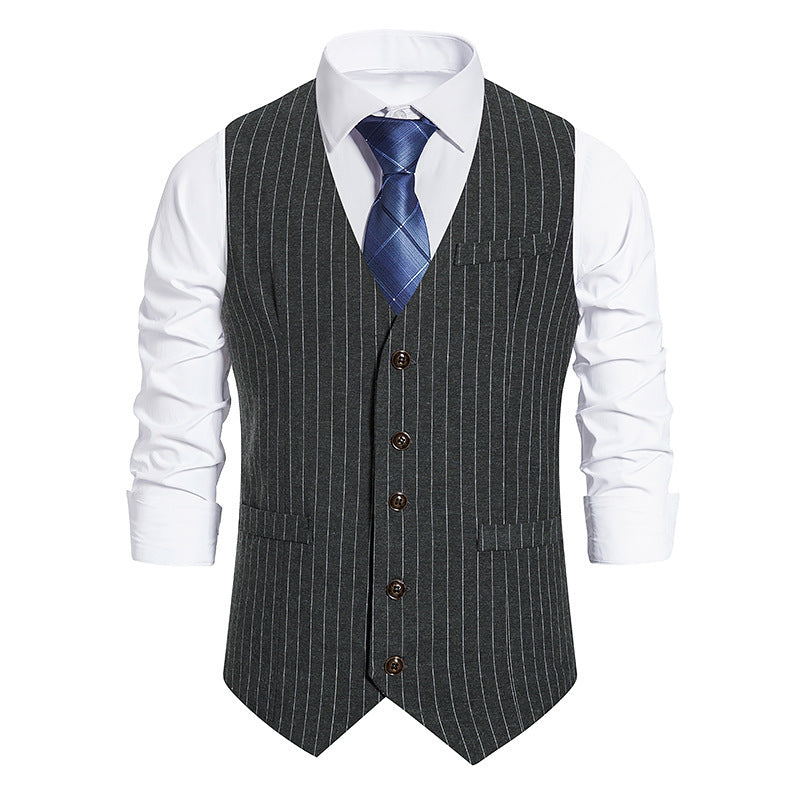 Herren Anzugweste Elegant Nadelstreifen Mit Taschen