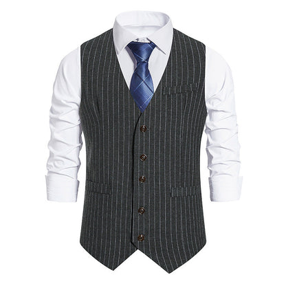 Herren Anzugweste Elegant Nadelstreifen Mit Taschen